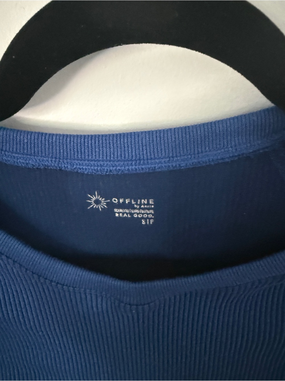 aerie Blue Ribbed Crop Top